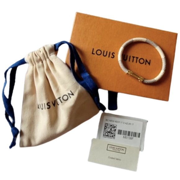 Louis Vuitton Jewelry - 🌿🎉HP🎉 NIB Louis Vuitton Damier Azur Canvas Keep It Bracelet [17]🌿